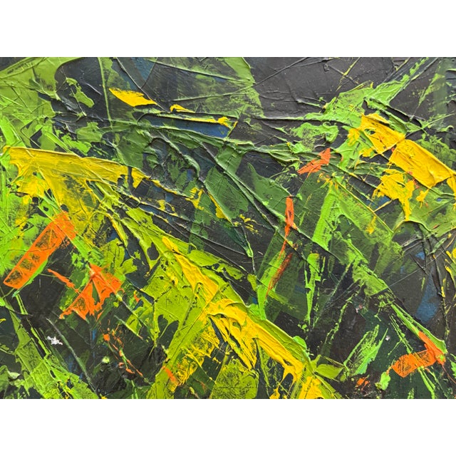 Vintage Abstract Oil on Board Painting With Heavy Impasto For Sale - Image 4 of 11