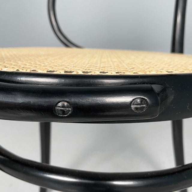 Austrian Modern Straw and Black Wood Chairs 209 by Michael Thonet for Radomsko, 1970s, Set of 4 For Sale - Image 12 of 15