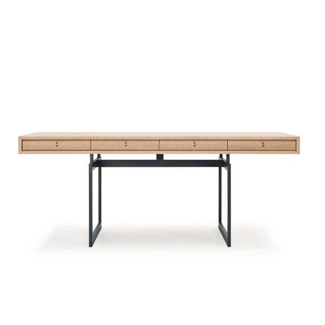 Bodil Kjaer, 1959 Dark Grey And Natural Oak Office Desk For Karakter Coveted by renowned modernist architects Marcel...
