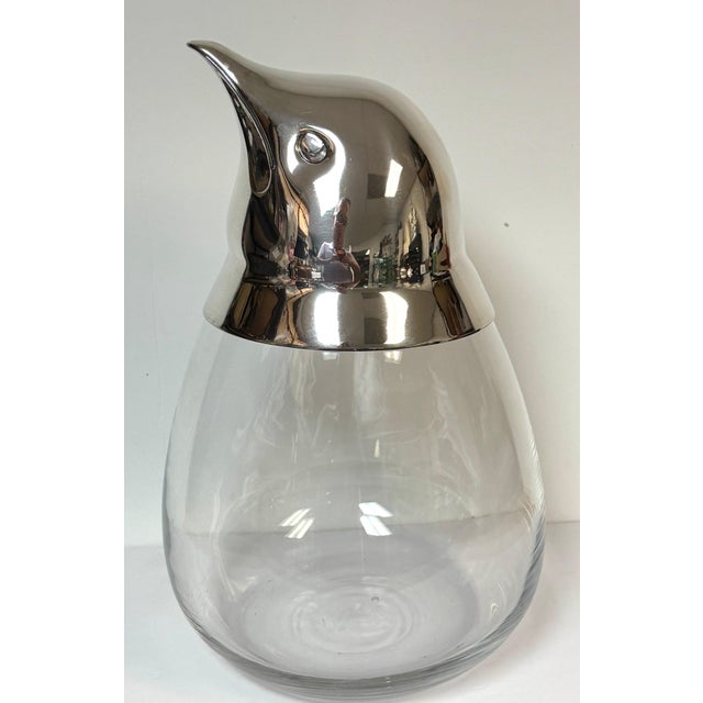 Large Italian Modern Sterling Silver & Crystal Penguin Ice Bucket, 16" High For Sale - Image 13 of 18