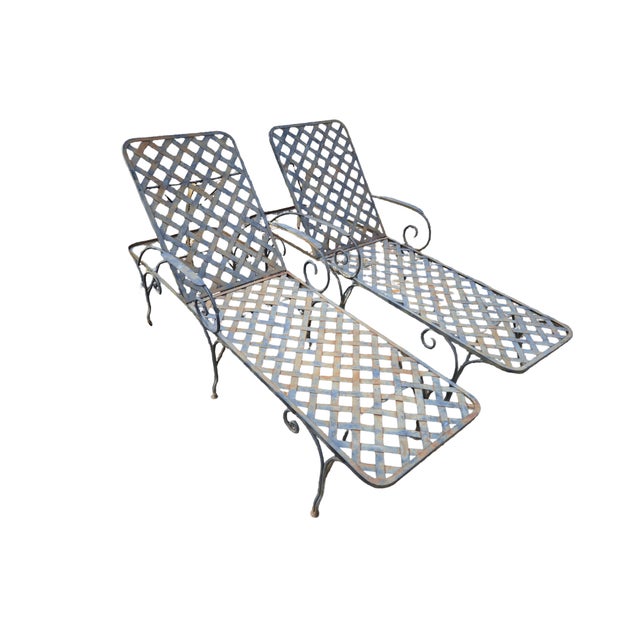 Vintage Wrought Iron Patio Lounge Chairs For Sale - Image 11 of 11