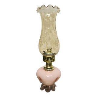 Pink Murano Lamp with Amber Glass, 1950s For Sale