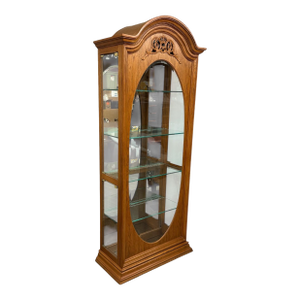 Pulaski Furniture English Oak Lighted Curio Cabinet