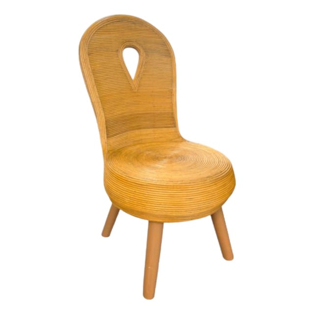 Vintage Sculptural Pencil Reed Side Chair For Sale
