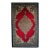 Vintage Qum Area Rug, Hand-Knotted Wool, Geometric Medallion Pattern, 3x5, Red & Navy For Sale