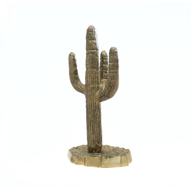 Figurative Extra Large Vintage Brass Saguaro Cactus For Sale - Image 3 of 10