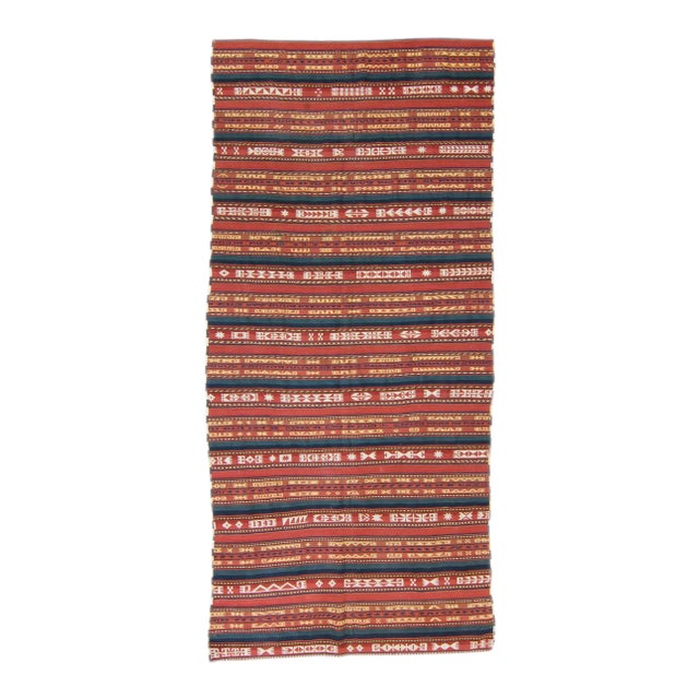 1920s Antique Hand-Knotted Kilim - 5'1" X 10'11" For Sale
