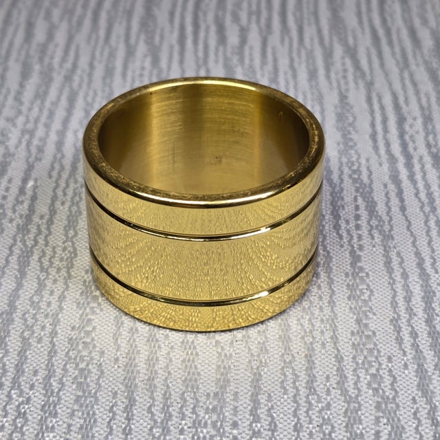 Vintage Solid Brass Banded Napkin Rings W Wooden Box - Set of 8 For Sale - Image 4 of 9