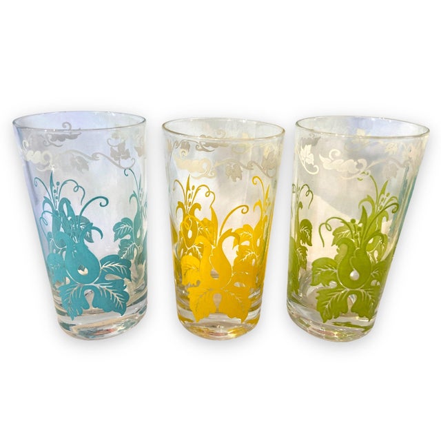 Morphew Abode 1950s Multicolor Geometric Glass & Metal Mod Glassware Set With Carrier- 7 Pieces For Sale - Image 4 of 11