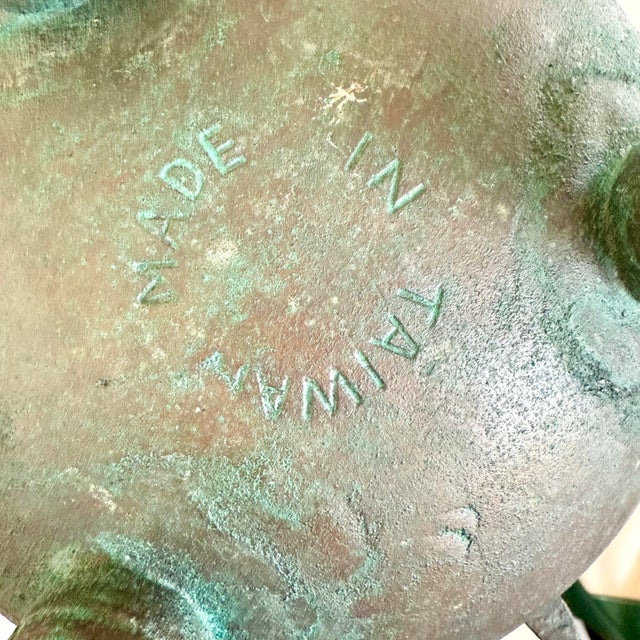 1960s Mid Century Modern James Mont Ice Bucket Asian Aztec Mayan Patinated Bronze VTG For Sale - Image 9 of 9