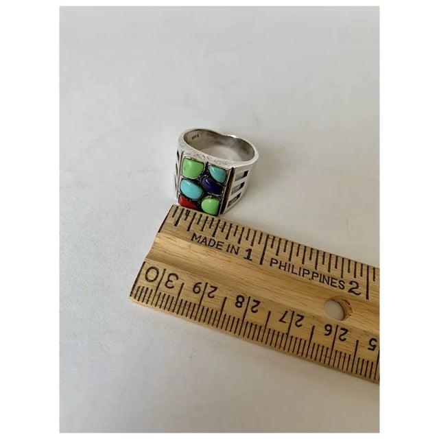 Metal Late 20th Century Sterling and Howlite Ring, Size 8.25 For Sale - Image 7 of 10