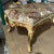 This romantic style bench showcases beautiful craftsmanship in every detail. It has been fully refinished in genuine gold...