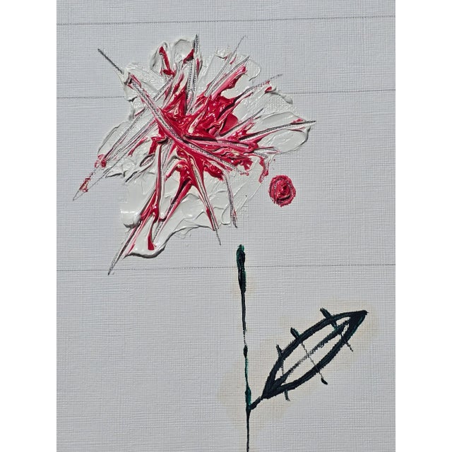 Contemporary Framed Organic Modern Minimalist Flower Study | Botanical Painting | Herbarium Wall Art For Sale - Image 3 of 5
