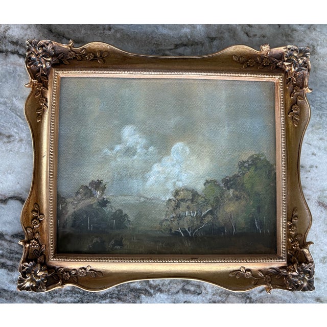 Traditional 2025 Landscape Fine Art Print of the Woods in Vintage Gold Frame For Sale - Image 3 of 7