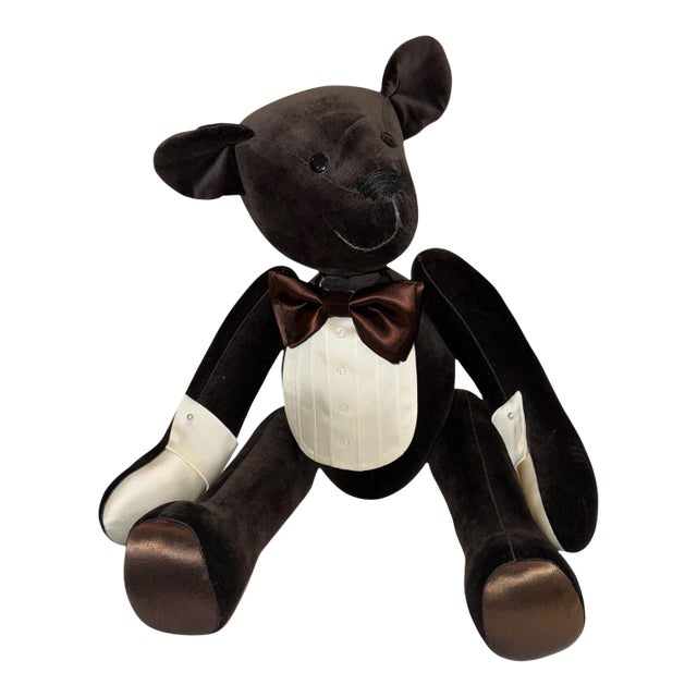 1984 Vintage Velvet Teddy Bear For Sale