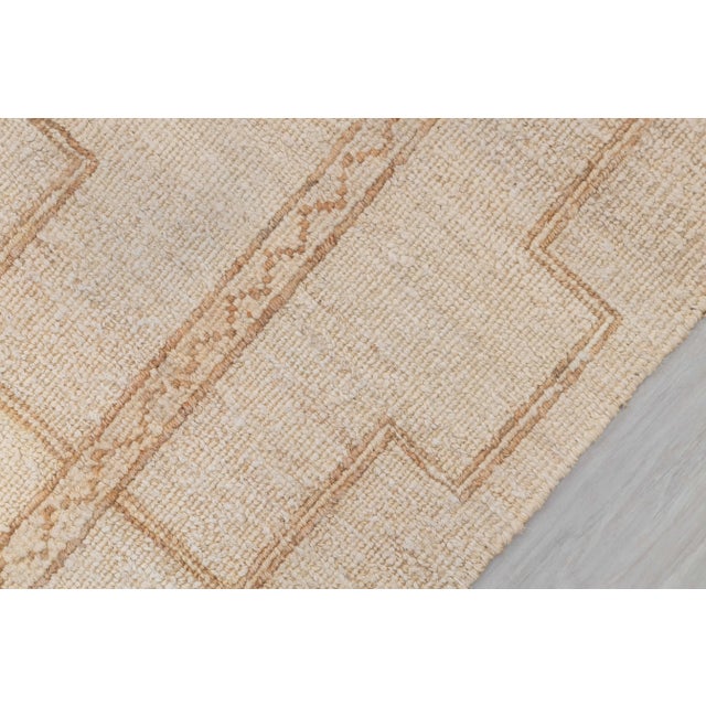 6x9Ft. Natural Beige Jute Brown Taureg Inspired Soumek Jute Wool Hand Woven Rug For Sale - Image 4 of 12