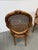 Late 20th Century Carved Wood Cane Back Arm Chairs, Pair For Sale - Image 5 of 12