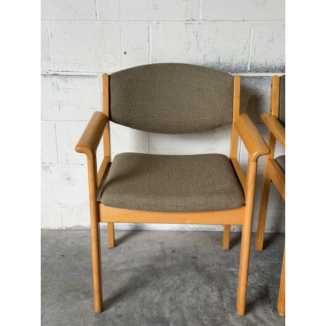 Høng Stolefabrik Beech Wood Upholstered Dining Armchairs Set of 2 Danish Vintage 1990s For Sale - Image 9 of 12