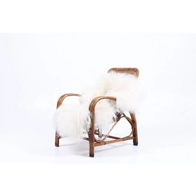 Wood Mid-Century Armchair in Bamboo, Denmark, 1950s For Sale - Image 7 of 8