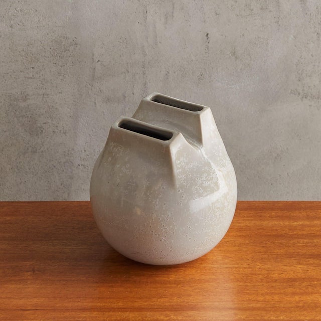 An Italian Whistle vase designed by Franco Bucci for Laboratorio Pesaro in the 1970s. This striking ceramic vessel...