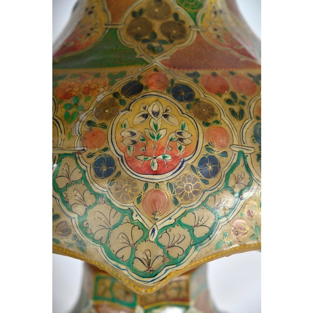 Antique Hand-Painted Vellum Bedroom Table Lamp, South Asia, 1930 For Sale - Image 13 of 17