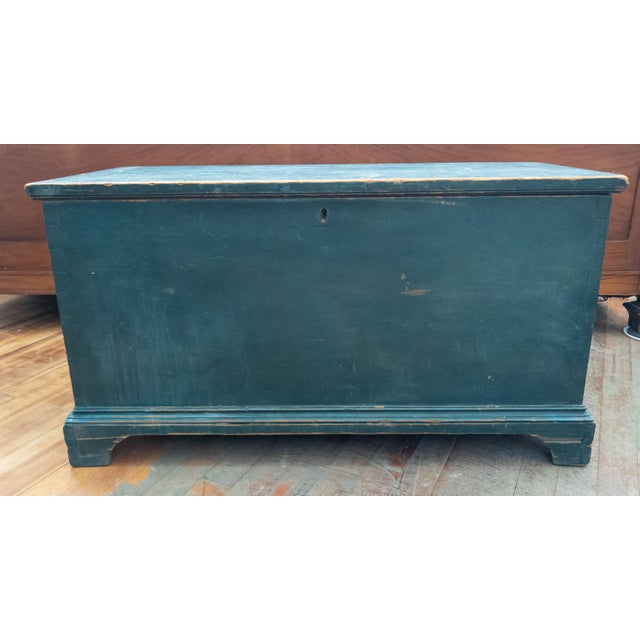 Late 18th Century 18th or 19th Century Blue Painted American Blanket Chest, New York or New England For Sale - Image 5 of 18