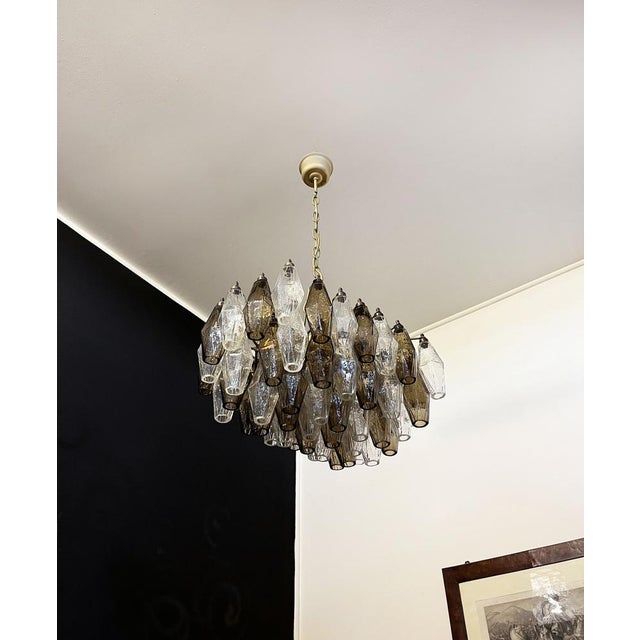 Chandelier in Clear and Smoked Glasses by Carlo Scarpa, 1990 For Sale - Image 4 of 18