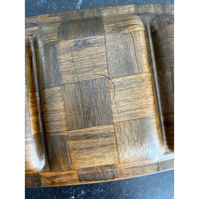 Mid-Century Modern 1960s Vintage Mid-Century Modern Weavewood Tray For Sale - Image 3 of 5