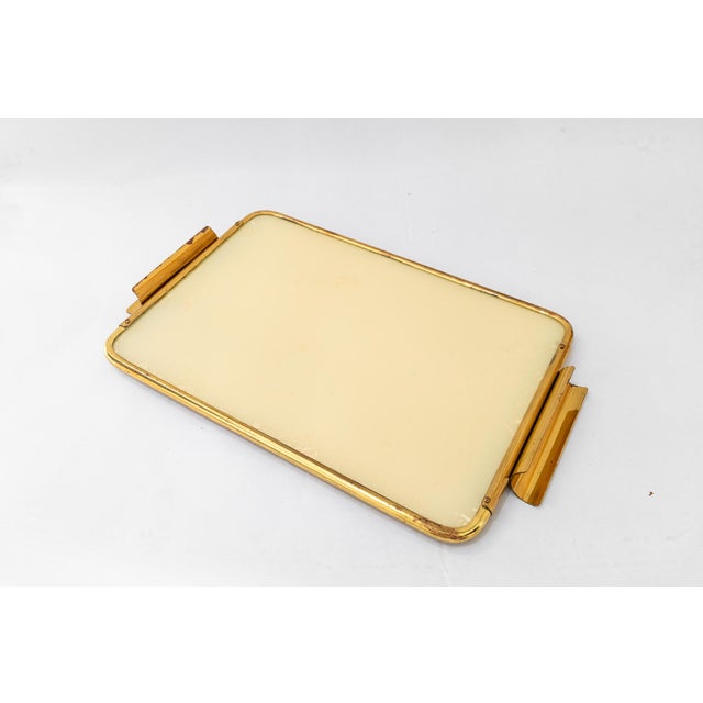 1920s Art Deco Brass Serving Plate with Mirror, 1920s For Sale - Image 5 of 14