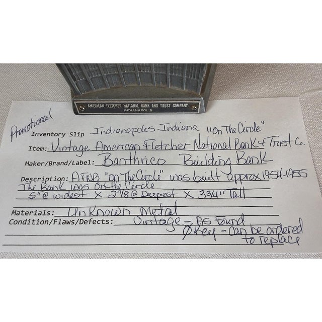 Vintage Banthrico building bank depicts the American Fletcher National Bank and Trust Company "On The Circle" in...