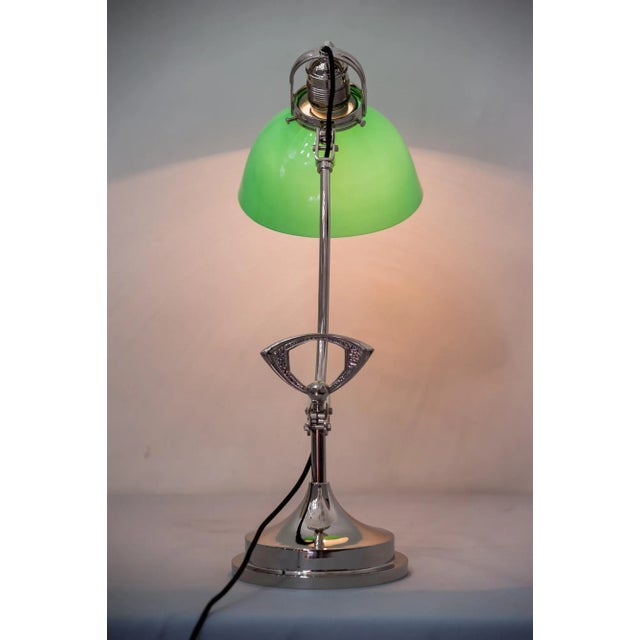 Art Deco Swivel Nickel & Glass Table Lamp, 1920s For Sale - Image 17 of 18