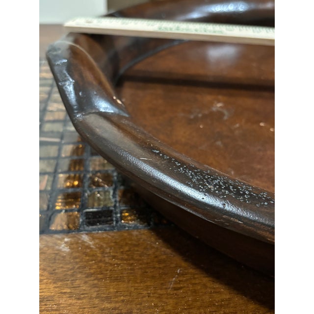 Wood Vintage Tray - Platter 21" Carved Wood Serving For Sale - Image 7 of 9