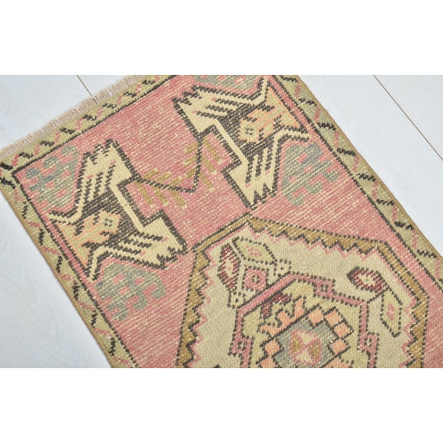 1960s Small Vintage Anatolian Door Mat Rug For Sale - Image 5 of 5
