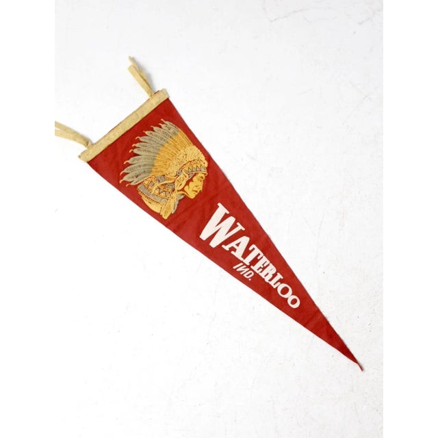 Cabin Vintage Waterloo, Ind. Pennant For Sale - Image 3 of 11