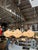 Metal Stilnovo Opaline Glass Chandelier With Brass & Black Accents 1950's For Sale - Image 7 of 8