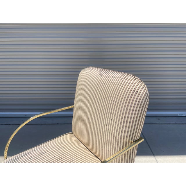 1980s Mid-Century Brass Dining Chairs by Design Institute of America- Set of 4 For Sale - Image 10 of 13