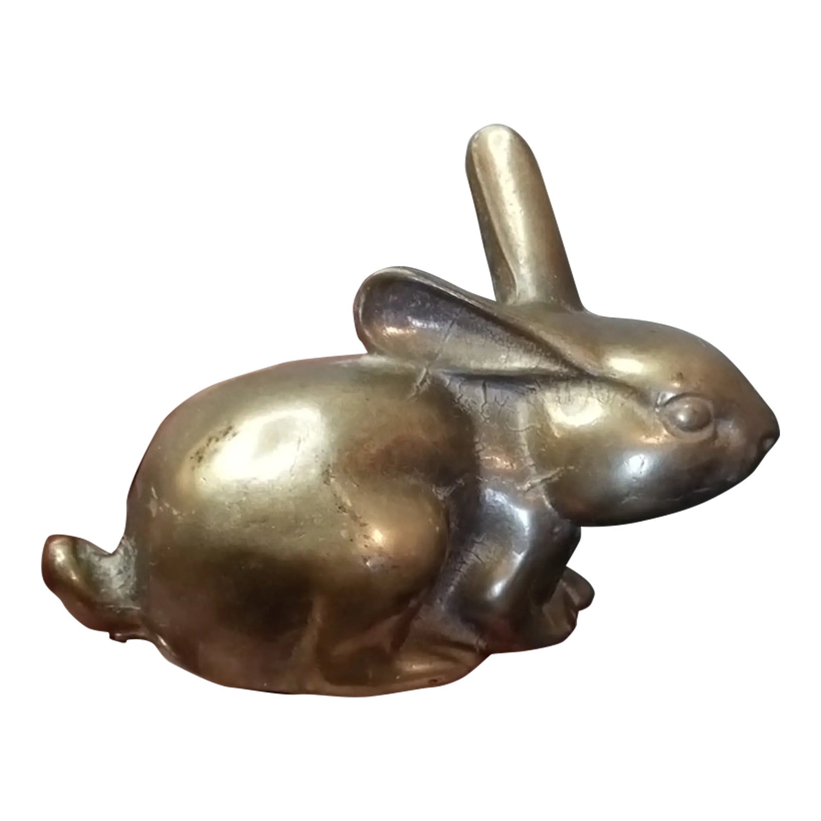 1980s Brass Bunny Figurine | Chairish