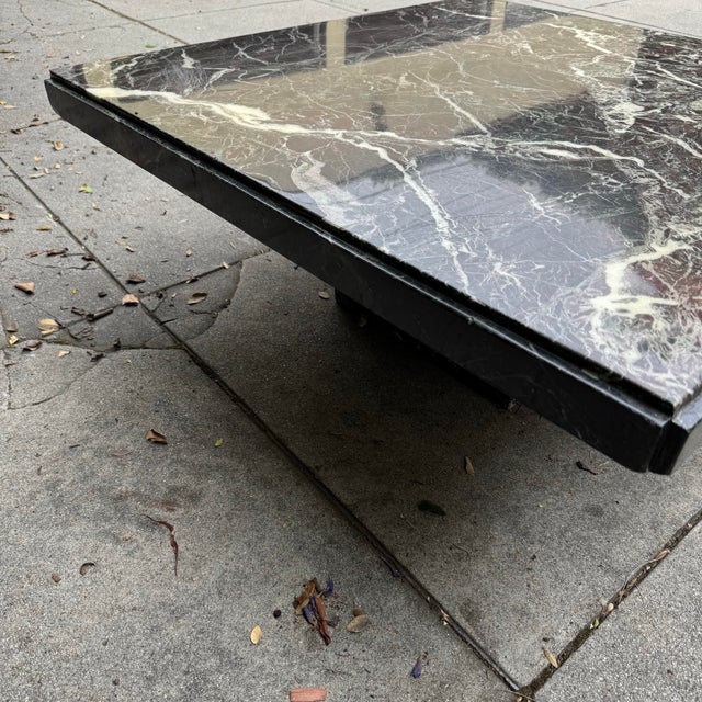 1980s Postmodern Rosso Levanto Marble Coffee Table For Sale In Los Angeles - Image 6 of 9