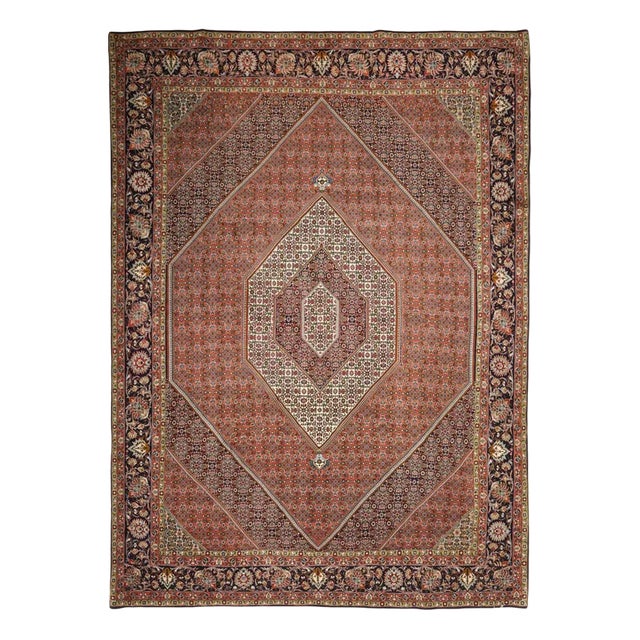 Bijar Hand-Knotted Rug in Virgin Wool For Sale