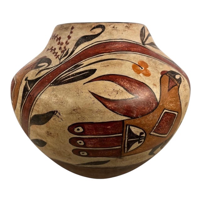 Ceramic Acoma Polychrome Storage Jar Reproduction For Sale - Image 7 of 8