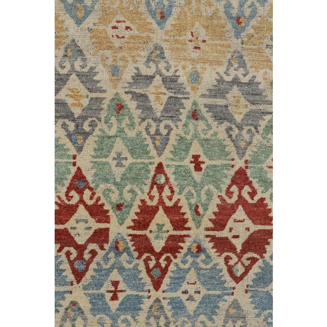 Tribal Rug & Kilim’s Tribal Style Rug With Vibrant Polychromatic Geometric Patterns For Sale - Image 3 of 8