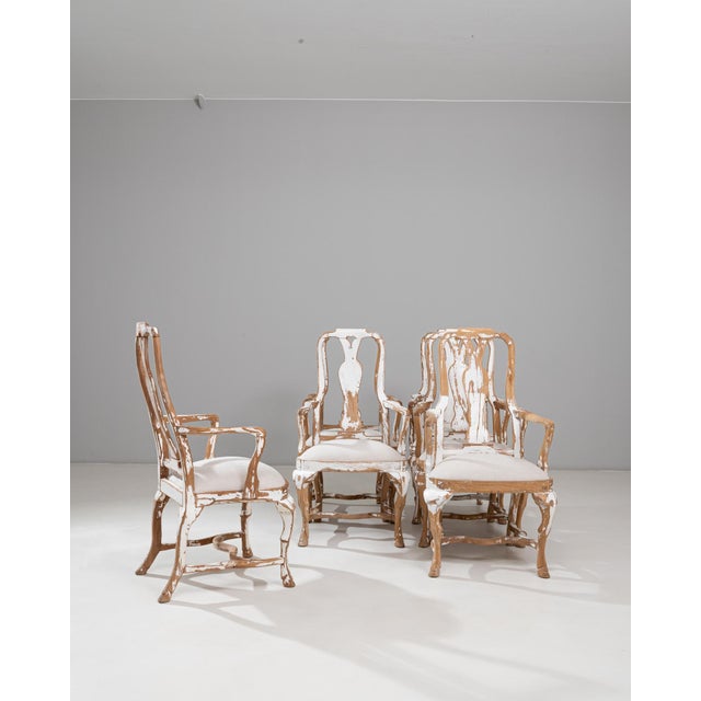 20th Century Swedish Rococo Revival Wood Patinated Dining Chairs - Set of 3 For Sale - Image 11 of 18