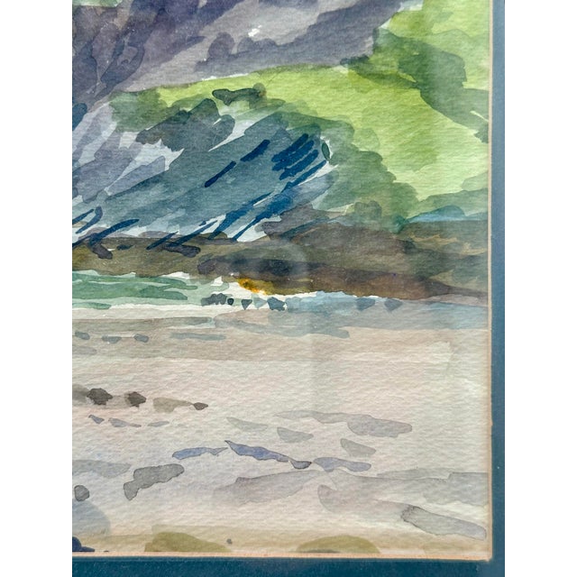 1980s Irish Mid-Century Coastal Landscape Watercolor Painting, Inscribed 1983, Bernard McDonagh. For Sale - Image 5 of 11
