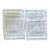 An elegant set of six new, unused white cocktail napkins featuring hand embroidery and two concentric squares of openwork...