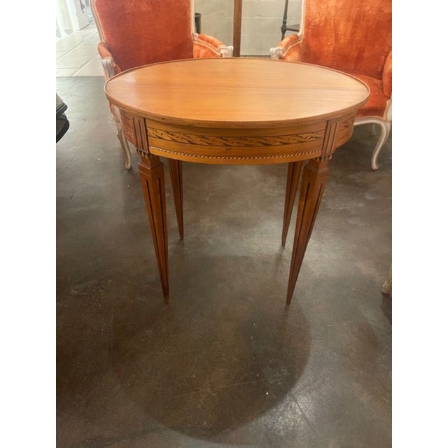 Traditional 19th C. Italian Inlaid Walnut Side Table For Sale - Image 3 of 9