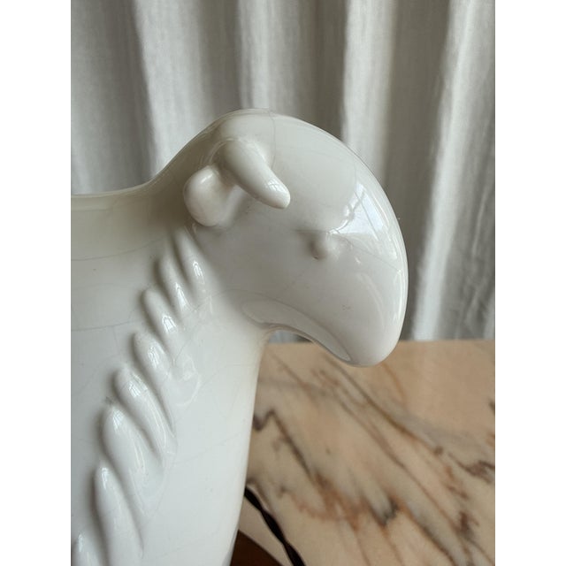 1970s Vintage Ceramic Sheep Table Lamp, Italy, 1970s For Sale - Image 5 of 15