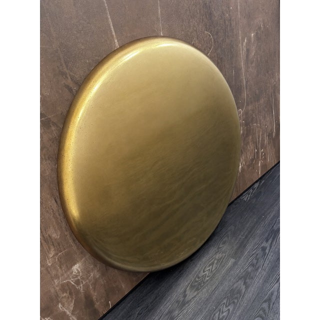 Rh Restoration Hardware Nuvola Round Mirror 48" Diameter | Polished Metal | Lightly Antiqued Mirror Finish For Sale - Image 16 of 18