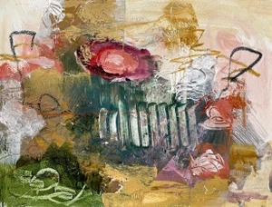 Abstract Small Work on Paper Acrylic Painting Untitled #14 by Stephanie Visser
