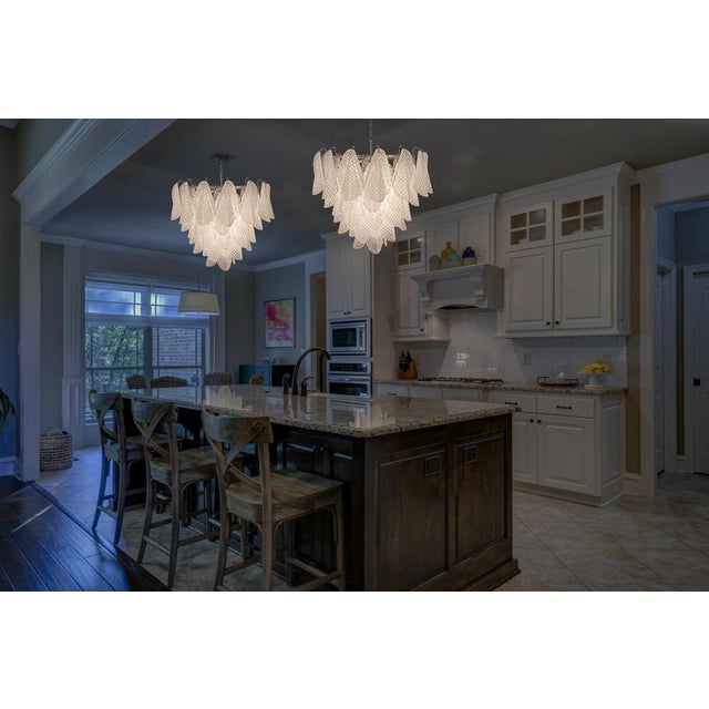 Italian Murano Glass Chandelier, 1970s For Sale - Image 4 of 16