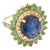 Bochic “Orient” Blue Sapphire, Emerald & Diamond Ring Set in 18k & Silver Size 4.5 For Sale